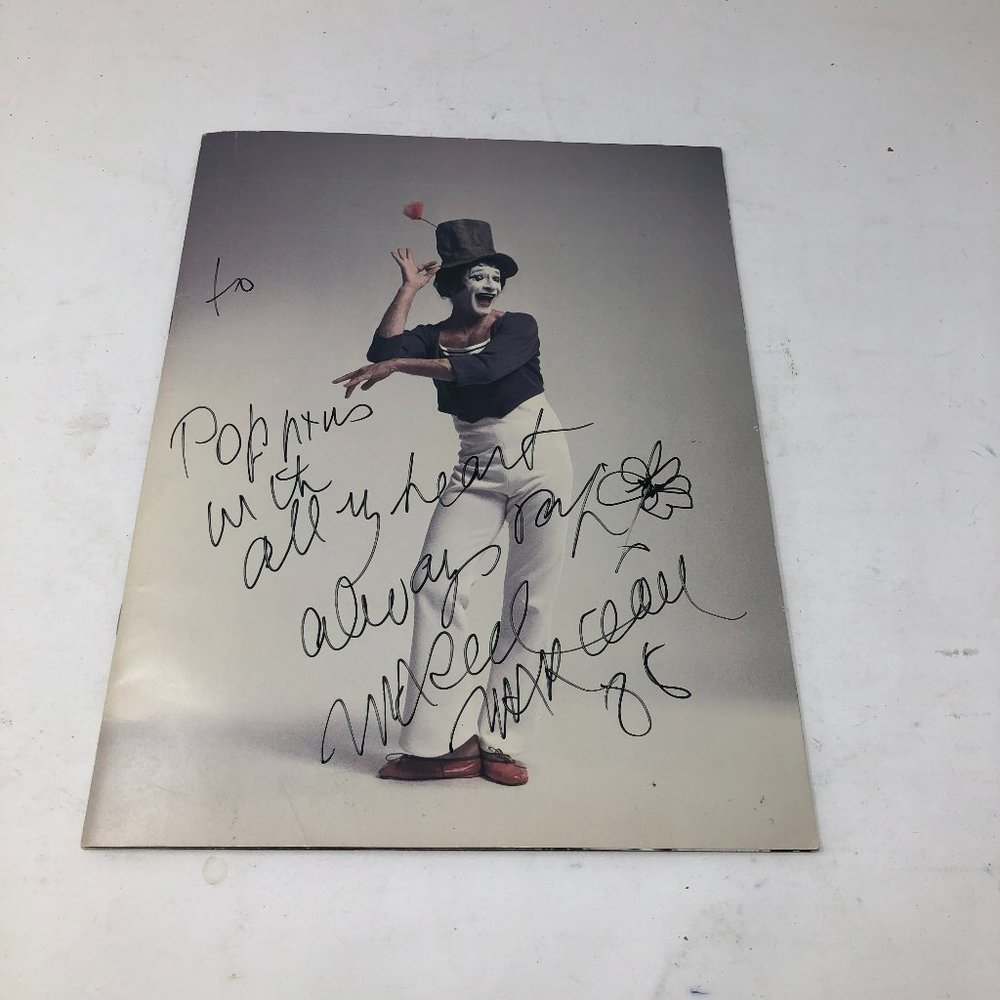 Marcel Marceau "Bip The Clown Mime Artist" Signed Autographed Program 90's